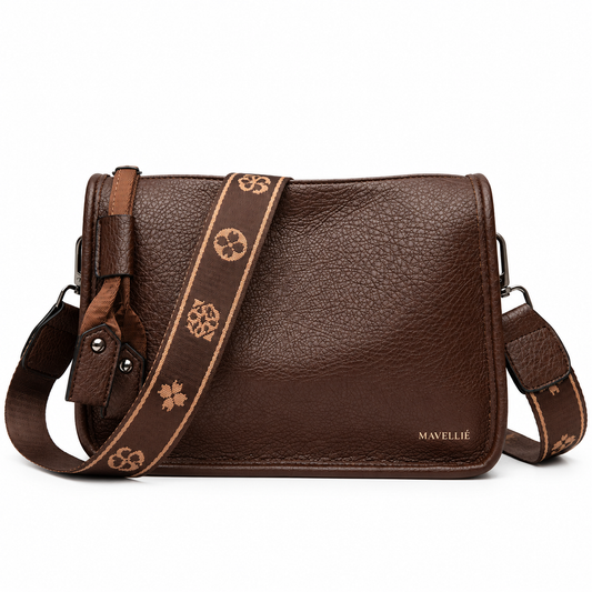 Bolsa Transversal Feminina Mavellié Milano Heritage em Couro