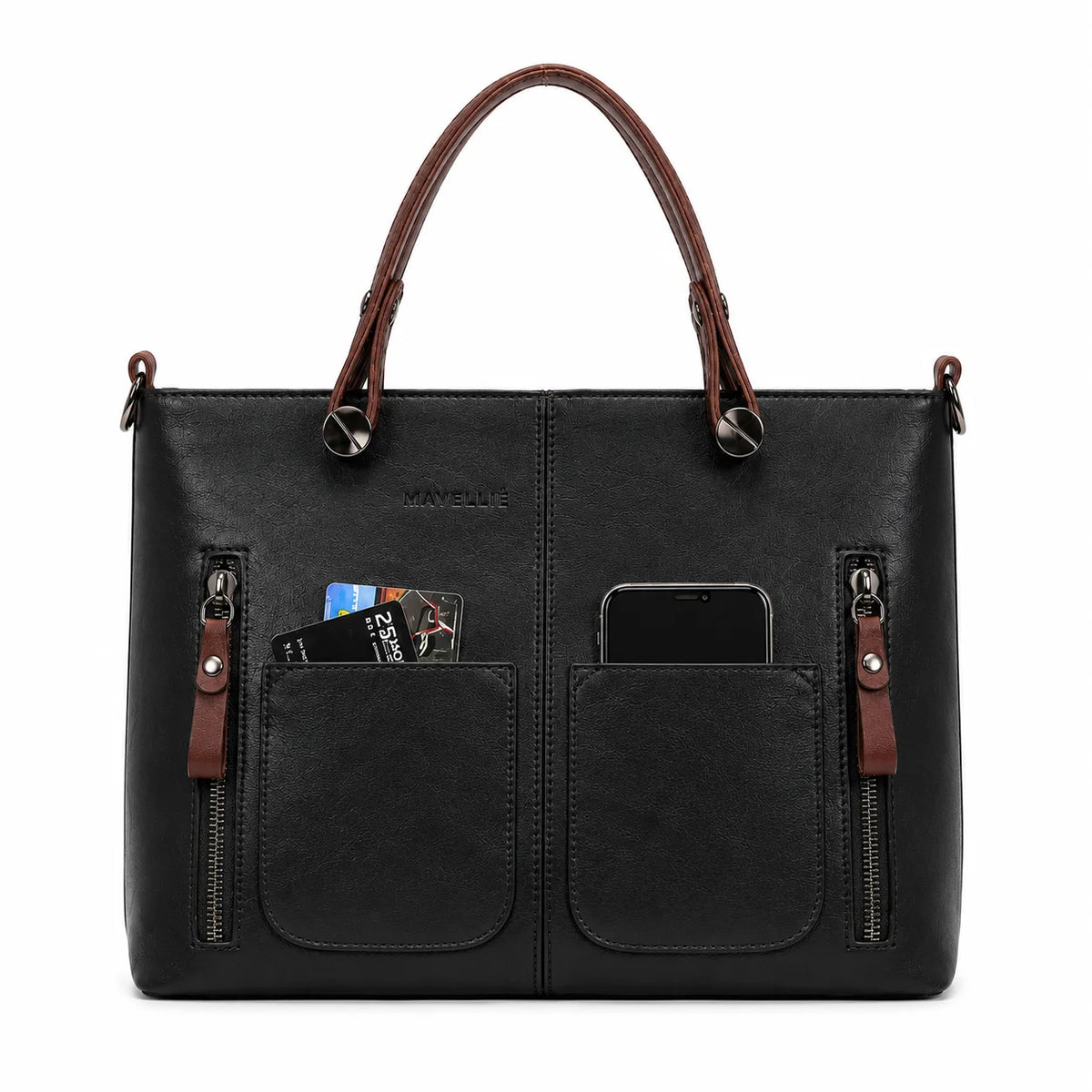 Bolsa Tote Feminina Mavellié Florence com Bolsos Frontais